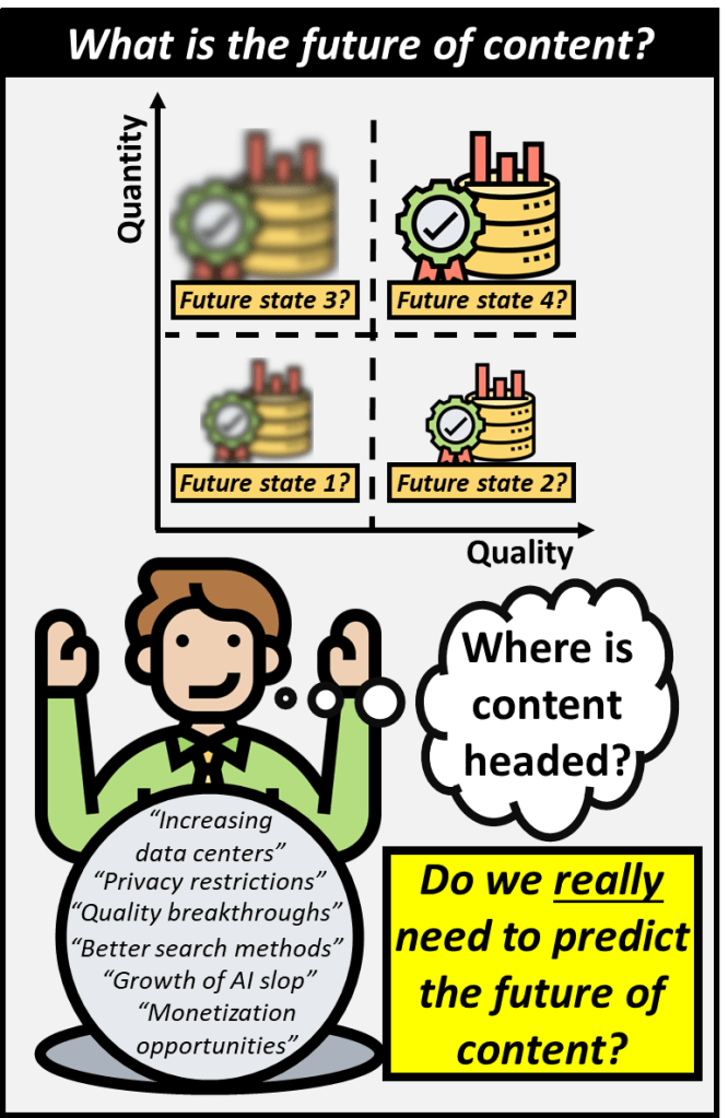 The future of content can get better or worse in terms of quality and quantity. Do we really need to predict this future?